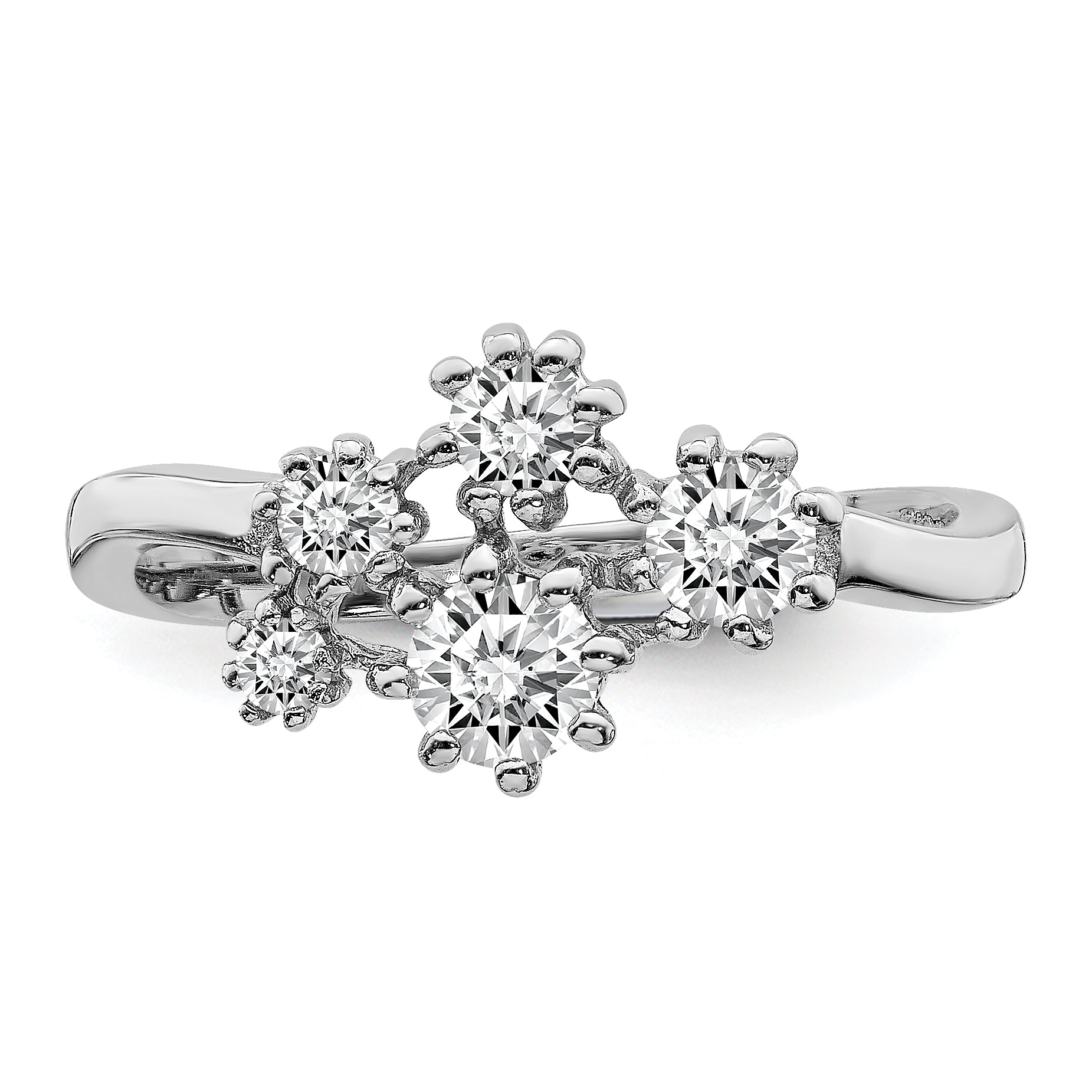 Sterlingsilber Rhodiniert mit Zirkonia Ring