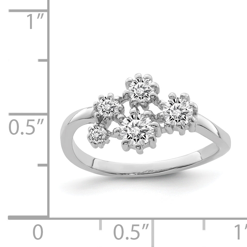 Sterlingsilber Rhodiniert mit Zirkonia Ring