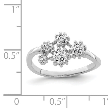 Sterlingsilber Rhodiniert mit Zirkonia Ring
