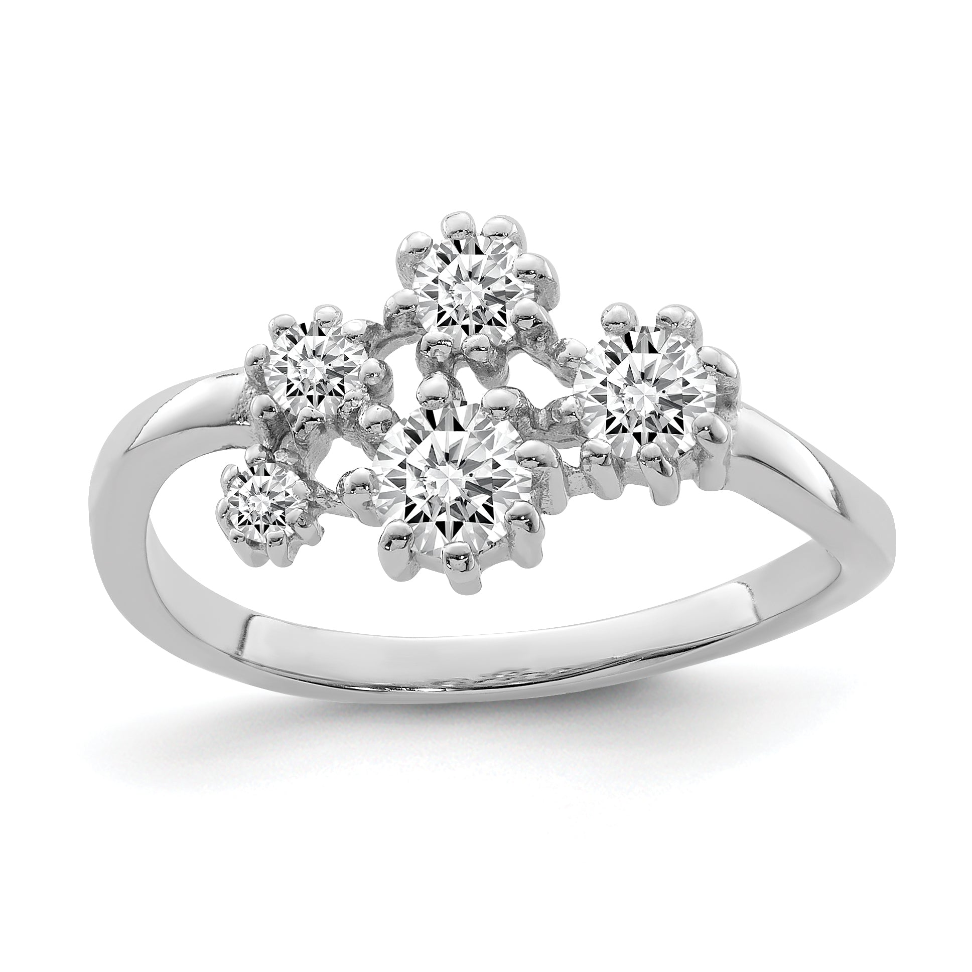 Sterlingsilber Rhodiniert mit Zirkonia Ring