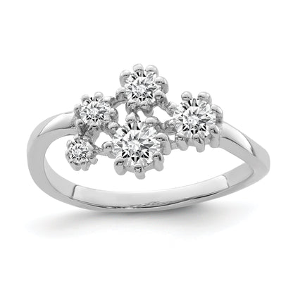 Sterlingsilber Rhodiniert mit Zirkonia Ring
