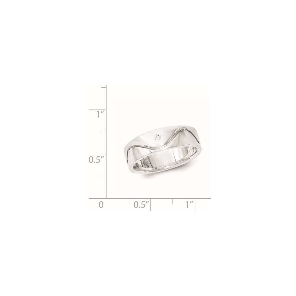Sterlingsilber Poliert Zirkonia Ring