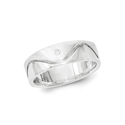 Sterlingsilber Poliert Zirkonia Ring