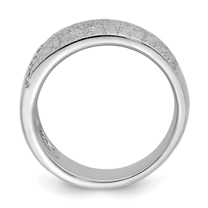 Sterlingsilber Poliert & Strukturiert Zirkonia Ring