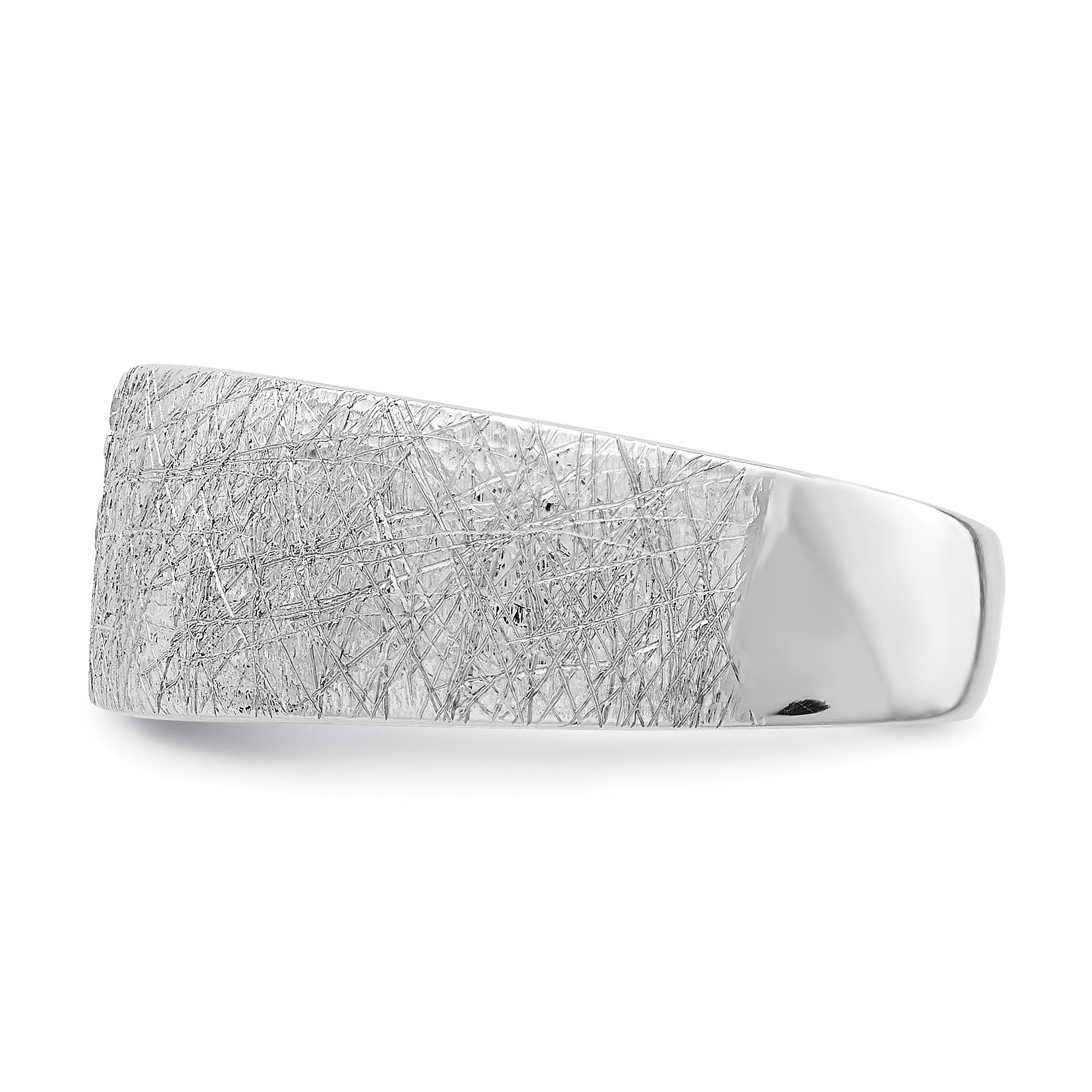 Sterlingsilber Poliert & Strukturiert Zirkonia Ring