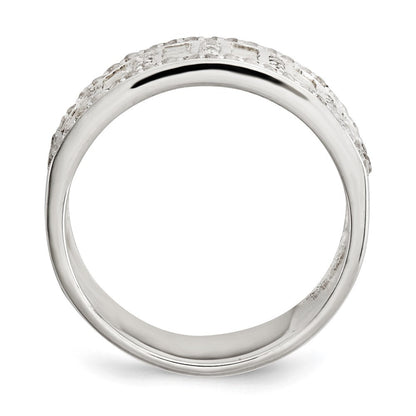 Sterlingsilber Zirkonia Baguettes/rounds Ring