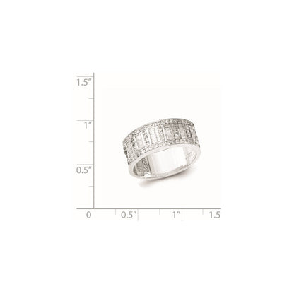 Sterlingsilber Zirkonia Baguettes/rounds Ring