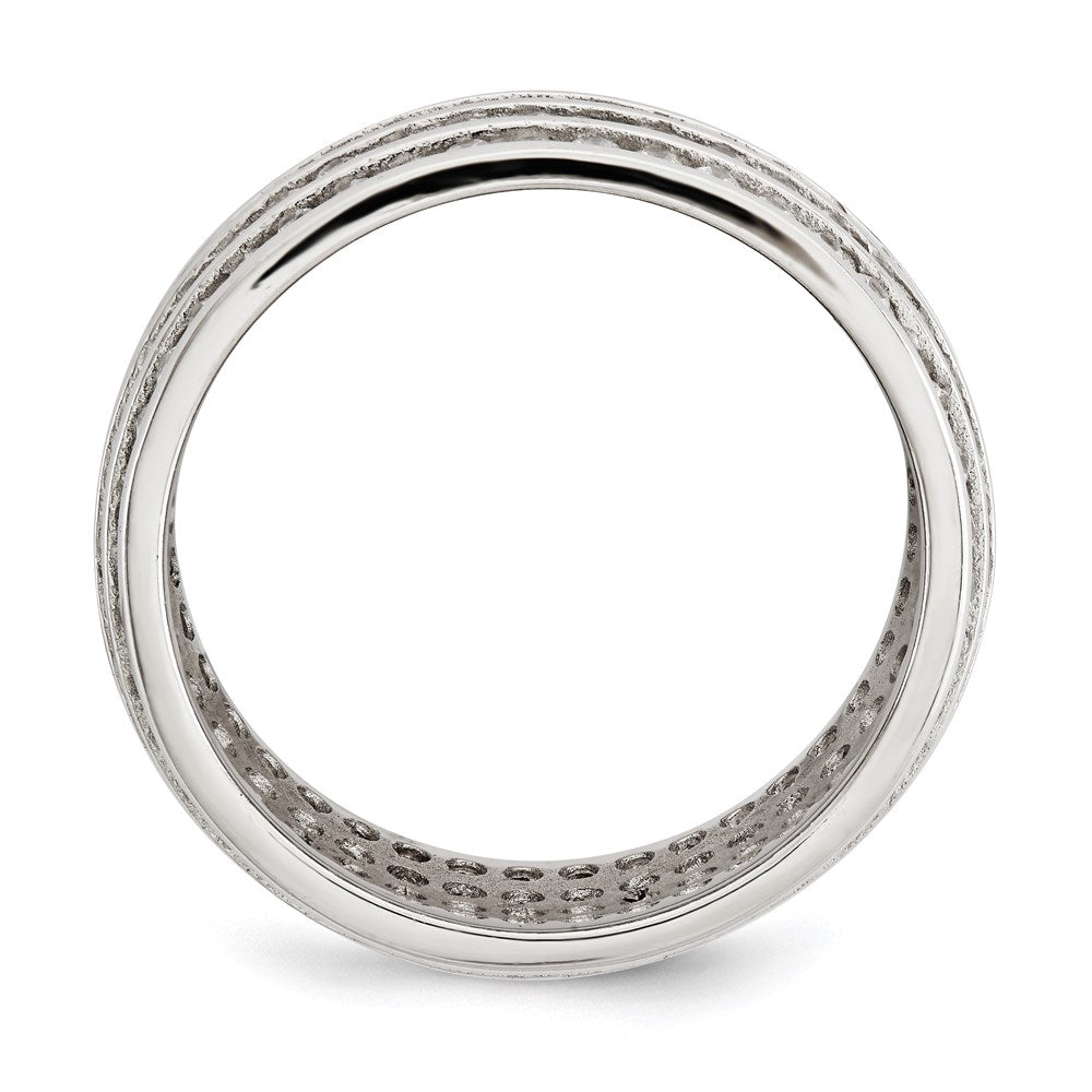 Sterlingsilber Rhodiniert 5 Reihe Memoire Ring