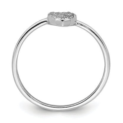 Sterlingsilber Rhodiniert Poliert Zirkonia Herz Ring