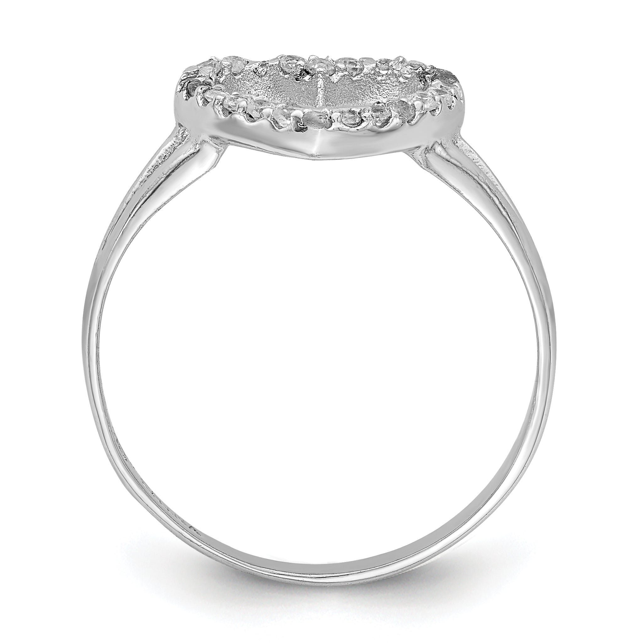Sterlingsilber Rhodiniert Poliert Zirkonia Herz Ring
