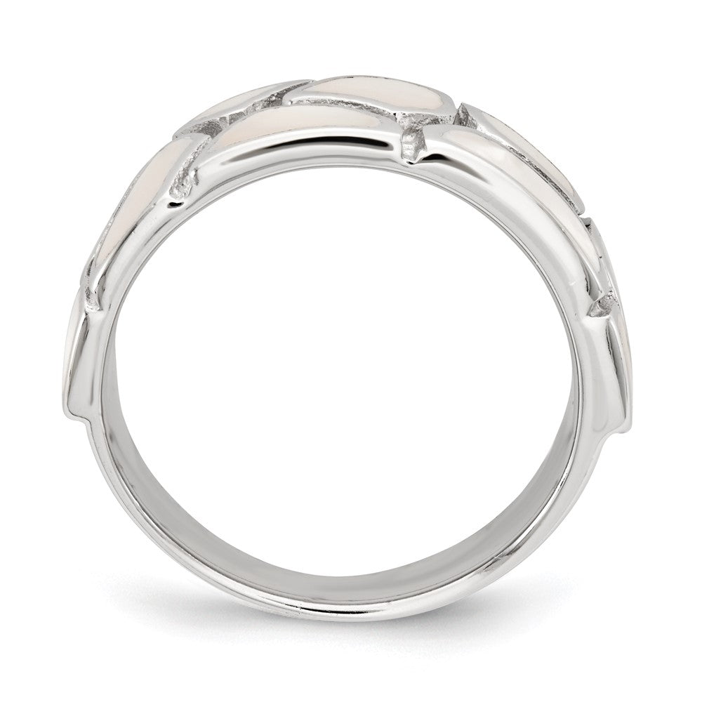 Sterlingsilber Poliert Perlmutt Ring (size 6 Nur)