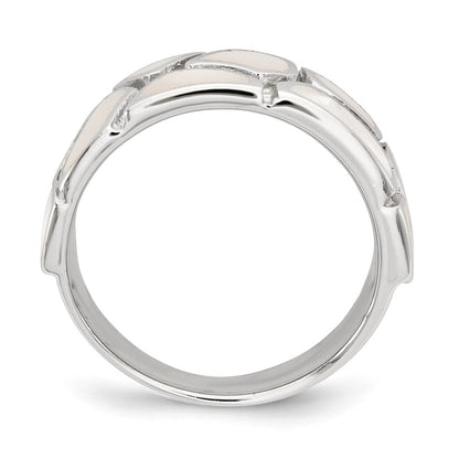 Sterlingsilber Poliert Perlmutt Ring (size 6 Nur)
