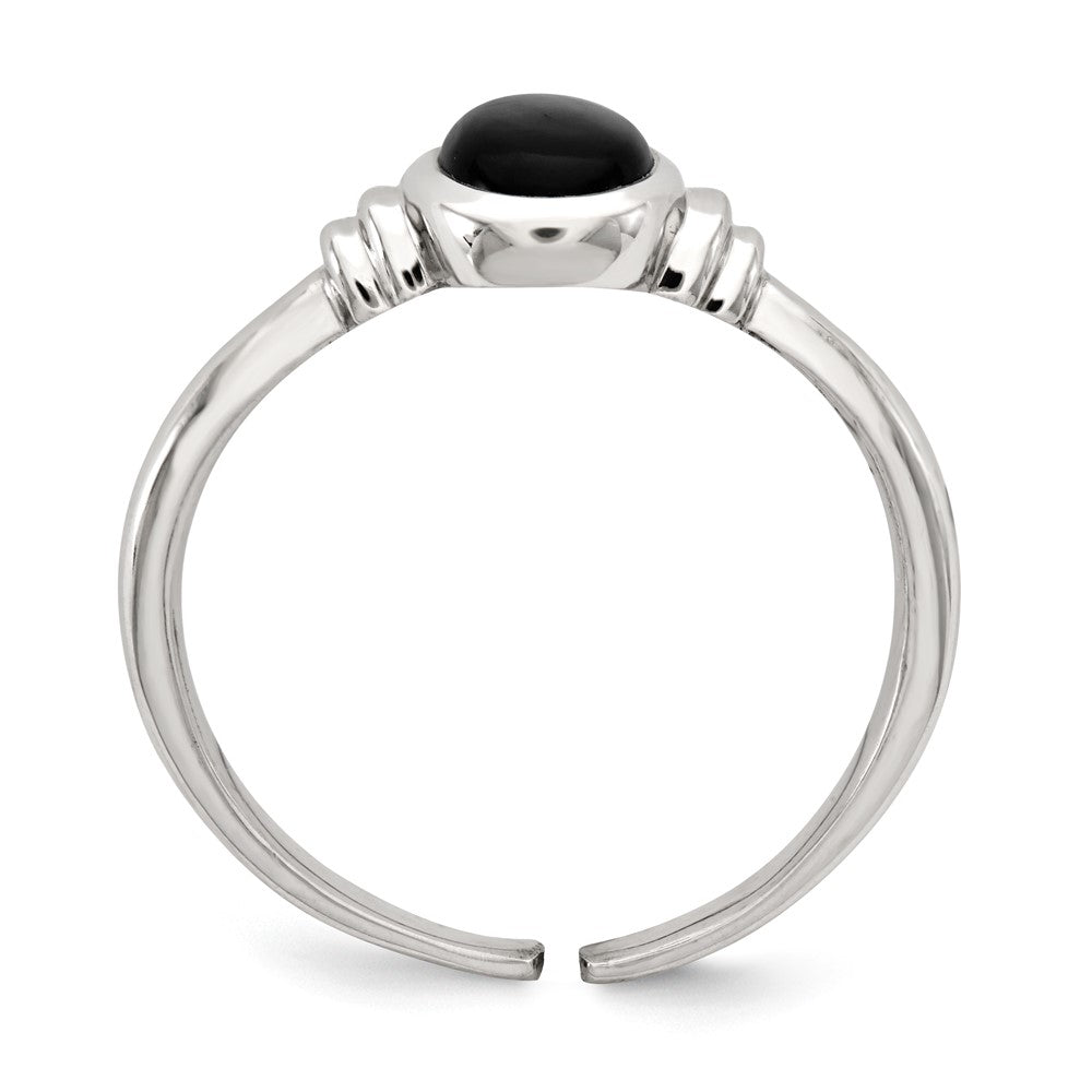 Sterlingsilber Schwarz Achat Ring (size 7 Nur)