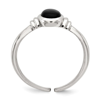 Sterlingsilber Schwarz Achat Ring (size 7 Nur)