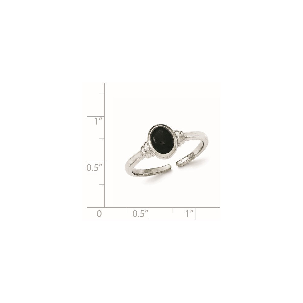 Sterlingsilber Schwarz Achat Ring (size 7 Nur)