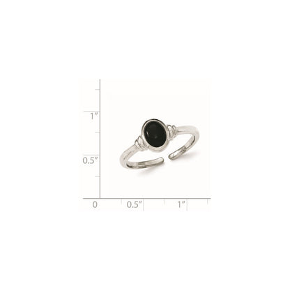 Sterlingsilber Schwarz Achat Ring (size 7 Nur)