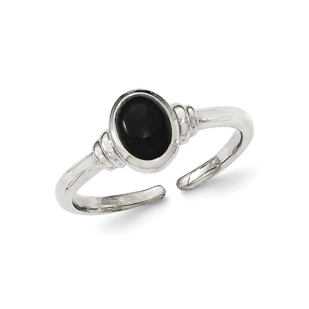 Sterlingsilber Schwarz Achat Ring (size 7 Nur)
