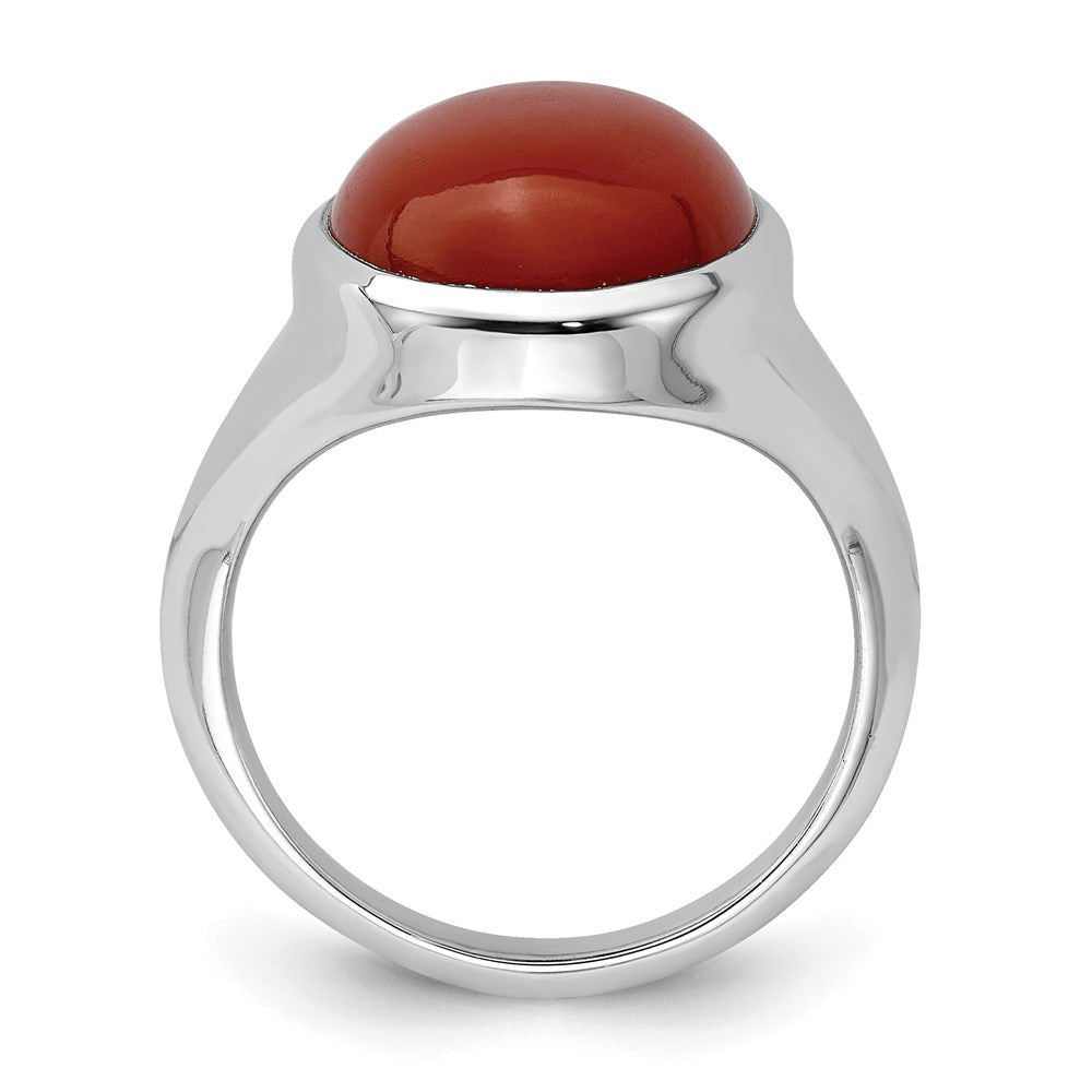 Sterlingsilber Rhodiniert Rot Achat Ring