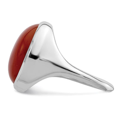 Sterlingsilber Rhodiniert Rot Achat Ring