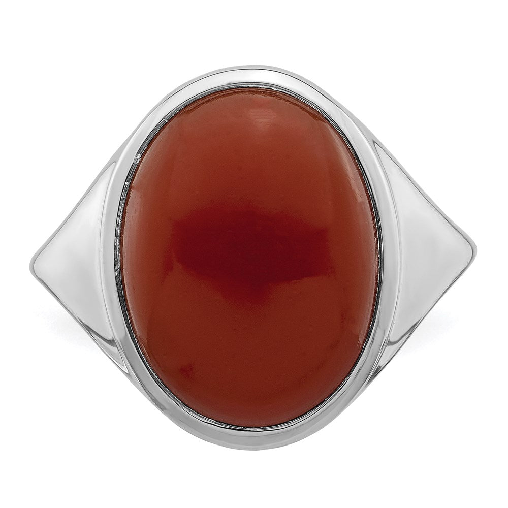 Sterlingsilber Rhodiniert Rot Achat Ring