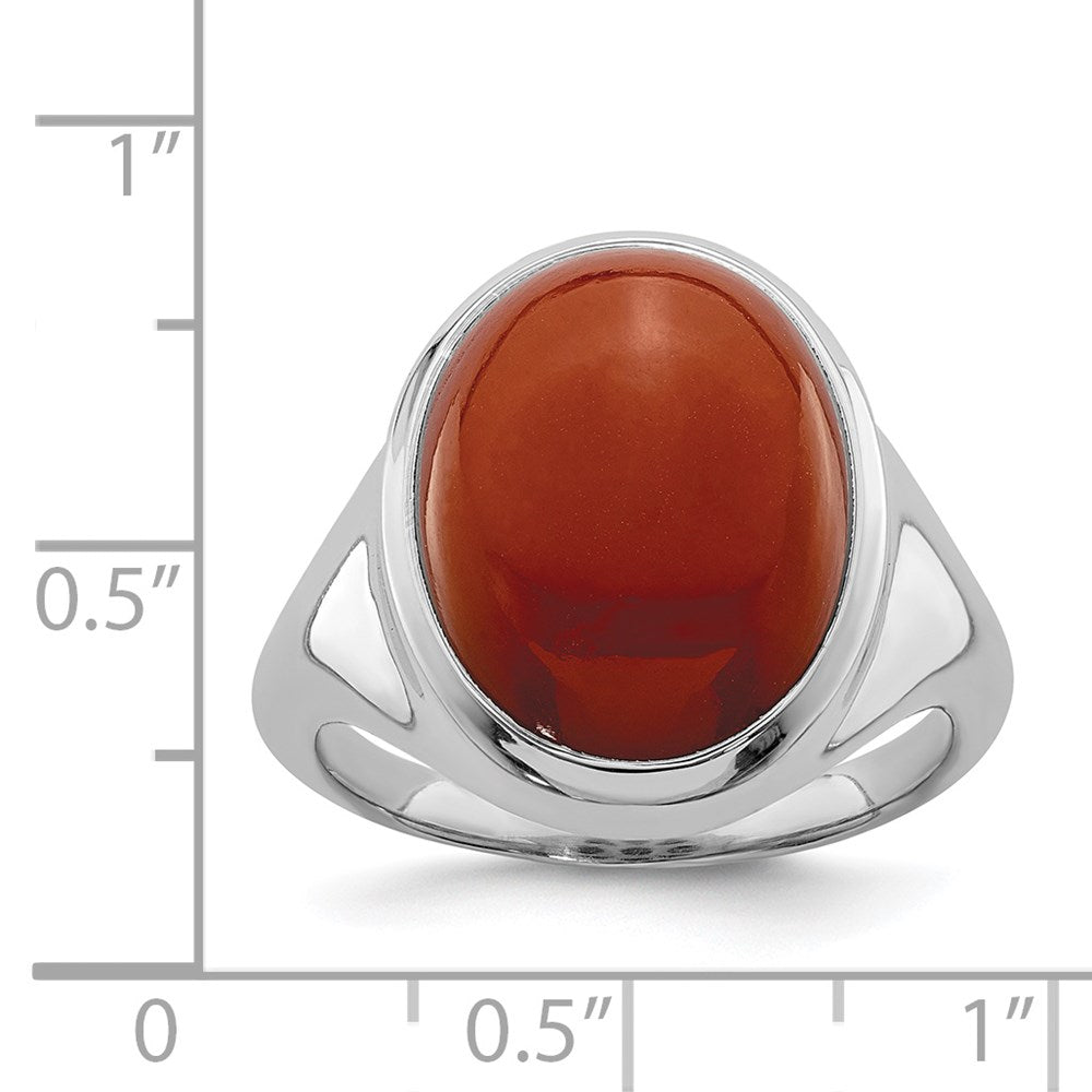 Sterlingsilber Rhodiniert Rot Achat Ring