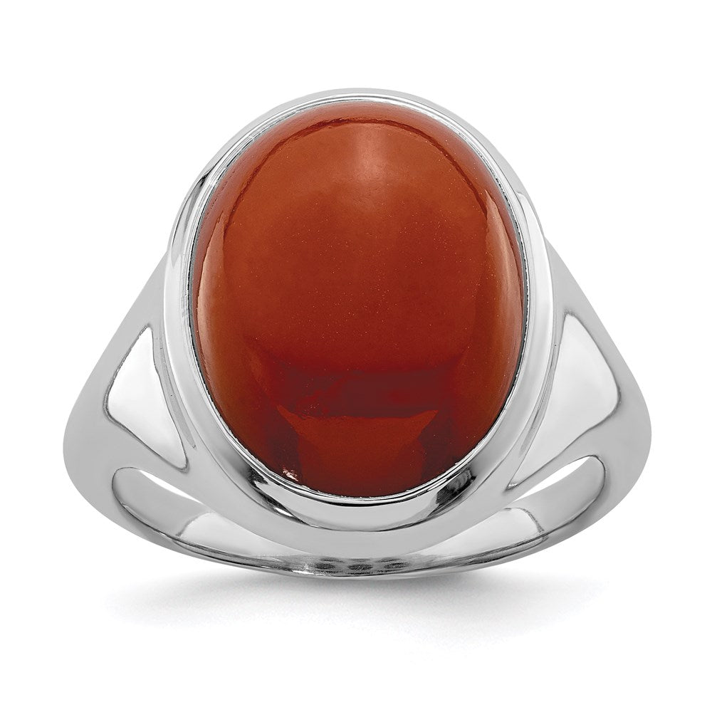 Sterlingsilber Rhodiniert Rot Achat Ring