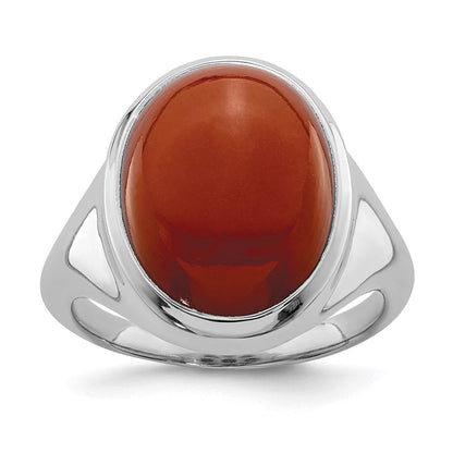 Sterlingsilber Rhodiniert Rot Achat Ring