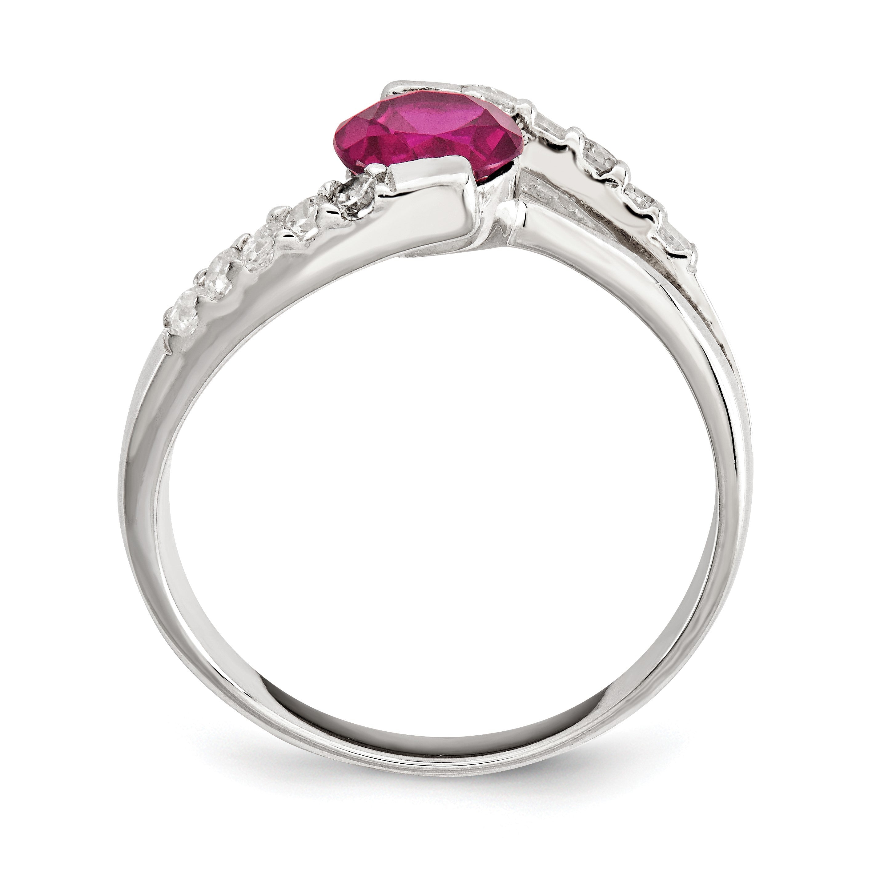 Sterlingsilber Rot Zirkonia Akzente Ring