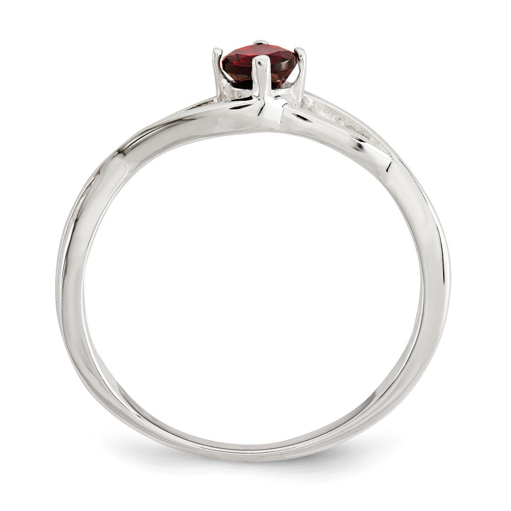 Sterlingsilber Rot Zirkonia Sol Ring (size 8 Nur)