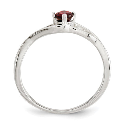 Sterlingsilber Rot Zirkonia Sol Ring (size 8 Nur)