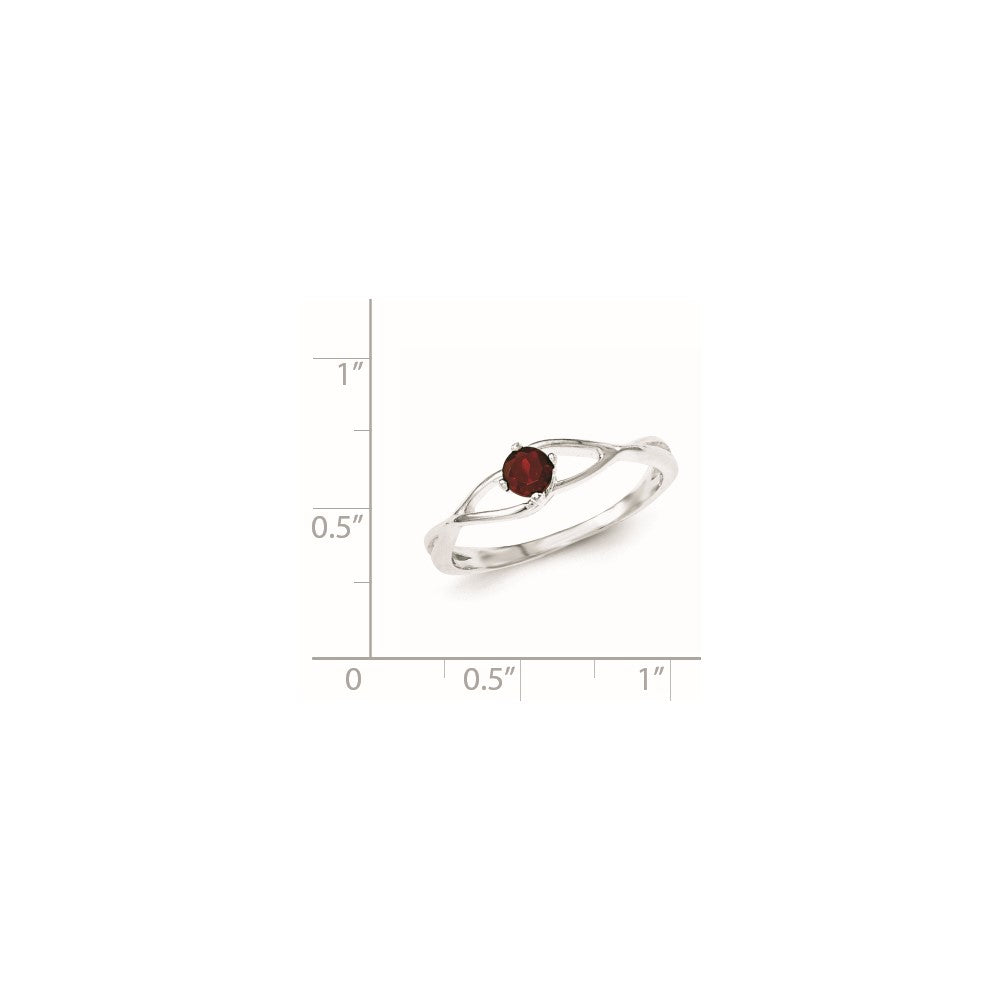 Sterlingsilber Rot Zirkonia Sol Ring (size 8 Nur)