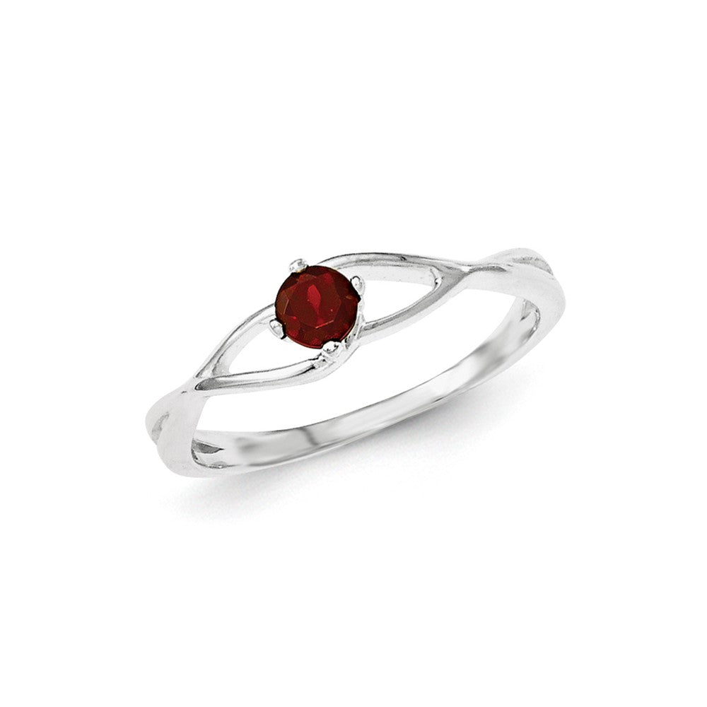 Sterlingsilber Rot Zirkonia Sol Ring (size 8 Nur)