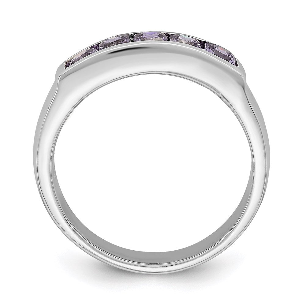 Sterlingsilber Poliert Lila Zirkonia Ring