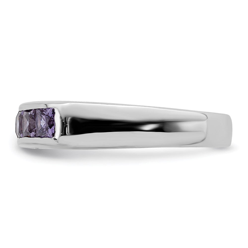 Sterlingsilber Poliert Lila Zirkonia Ring
