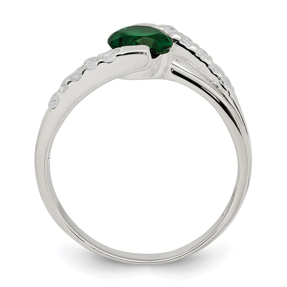 Sterlingsilber Grün Zirkonia Akzente Ring
