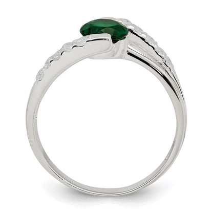 Sterlingsilber Grün Zirkonia Akzente Ring