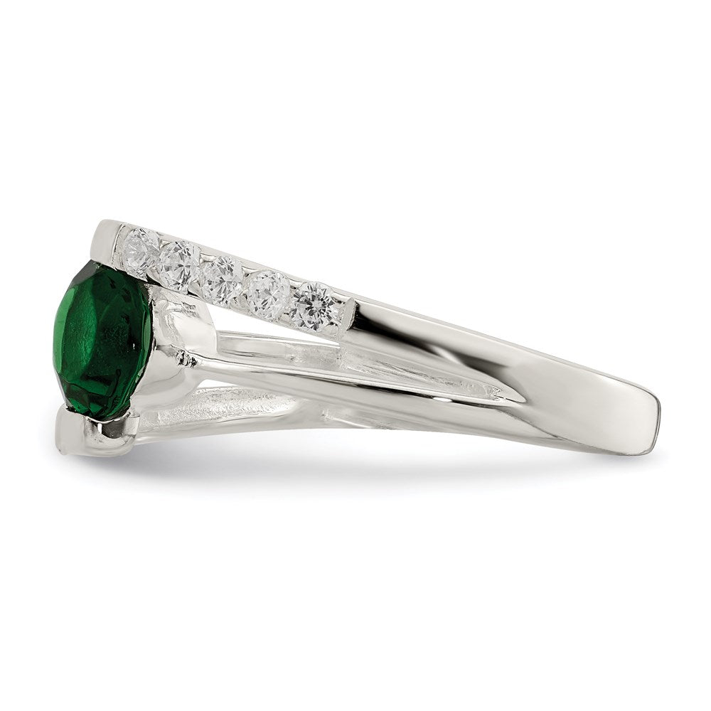 Sterlingsilber Grün Zirkonia Akzente Ring