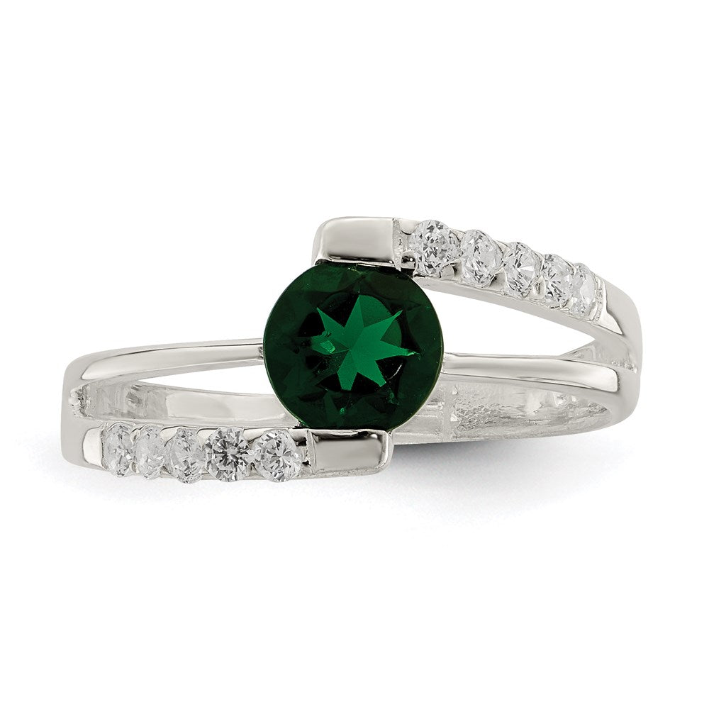 Sterlingsilber Grün Zirkonia Akzente Ring