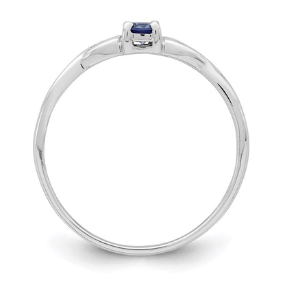 Sterlingsilber Rhodiniert Blau Farbe & Weiß Zirkonia Ring