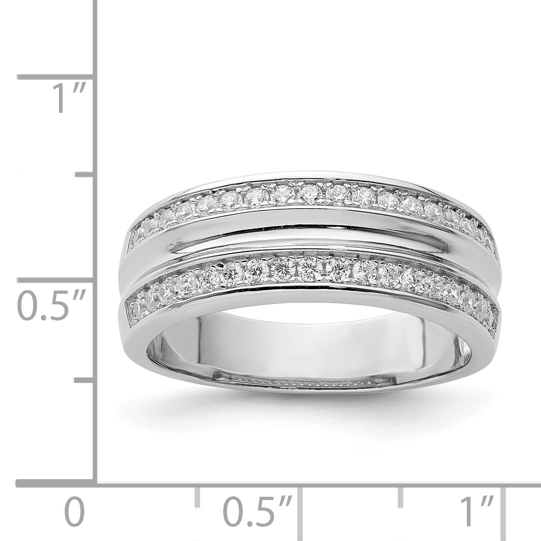 Sterlingsilber Rhodiniert und Zirkonia Ring