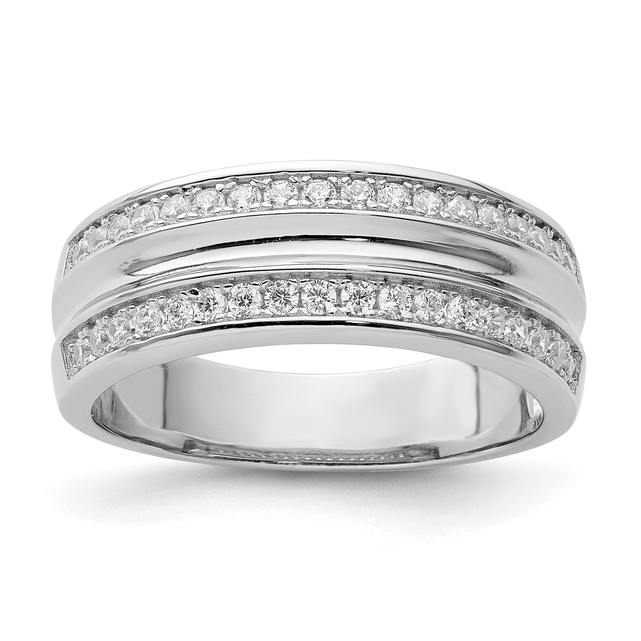 Sterlingsilber Rhodiniert und Zirkonia Ring