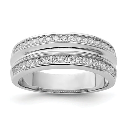 Sterlingsilber Rhodiniert und Zirkonia Ring
