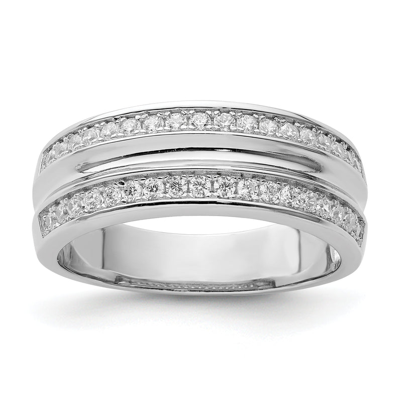 Sterlingsilber Rhodiniert und Zirkonia Ring