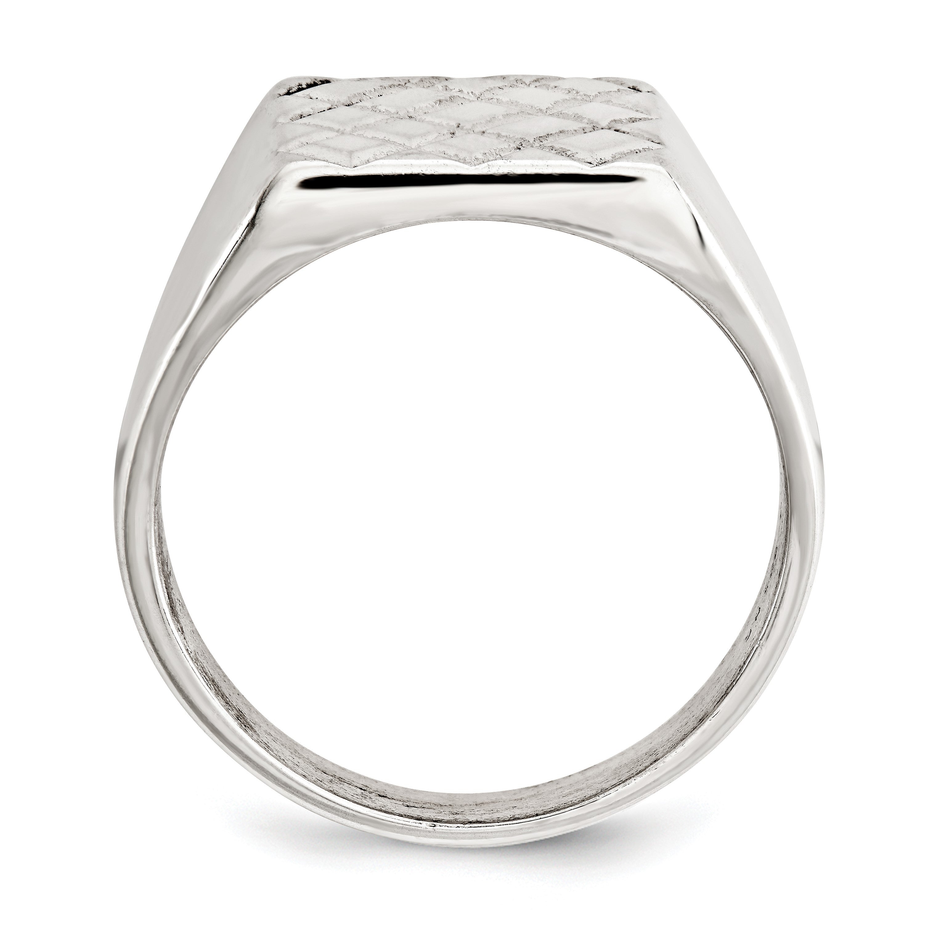 Sterlingsilber Poliert Diamant Muster Ring