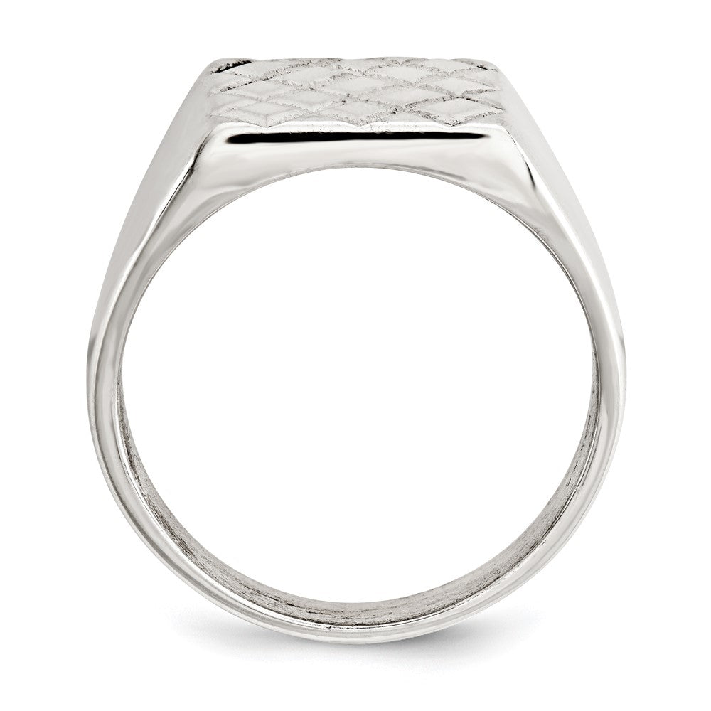 Sterlingsilber Poliert Diamant Muster Ring