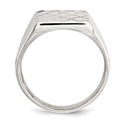 Sterlingsilber Poliert Diamant Muster Ring