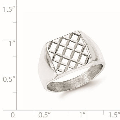 Sterlingsilber Poliert Diamant Muster Ring