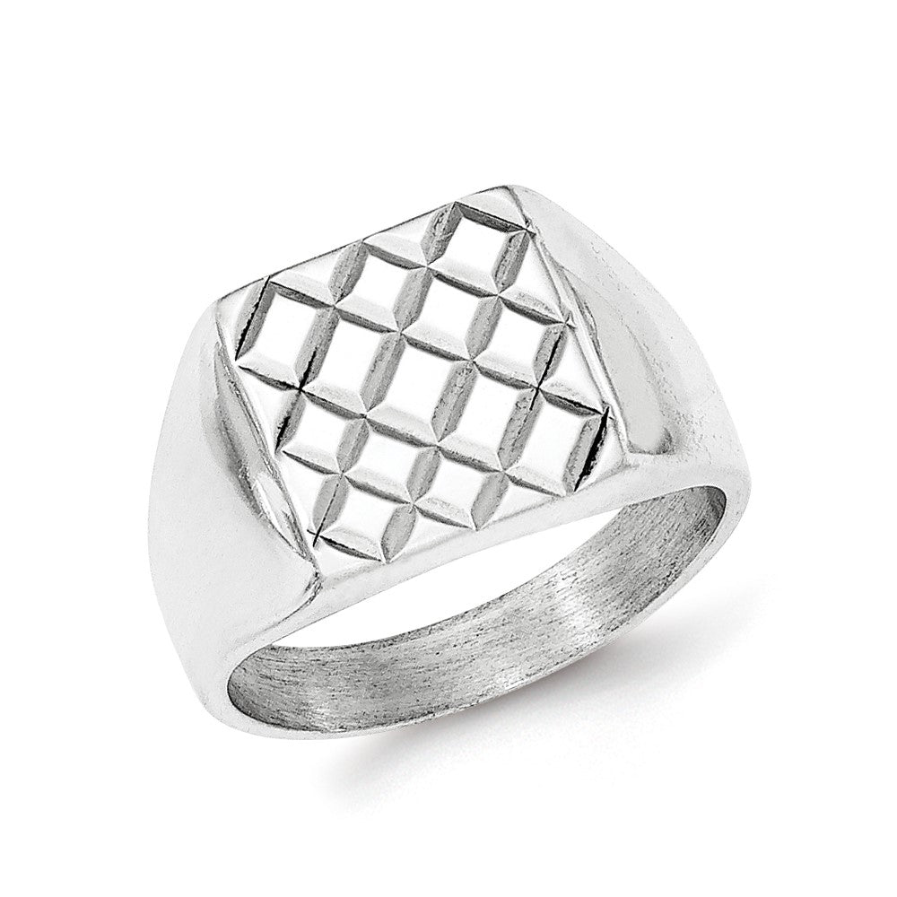 Sterlingsilber Poliert Diamant Muster Ring