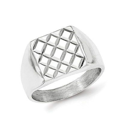 Sterlingsilber Poliert Diamant Muster Ring