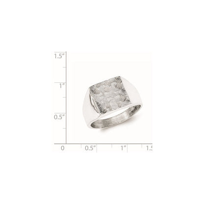 Sterlingsilber Poliert Strukturiert Ring